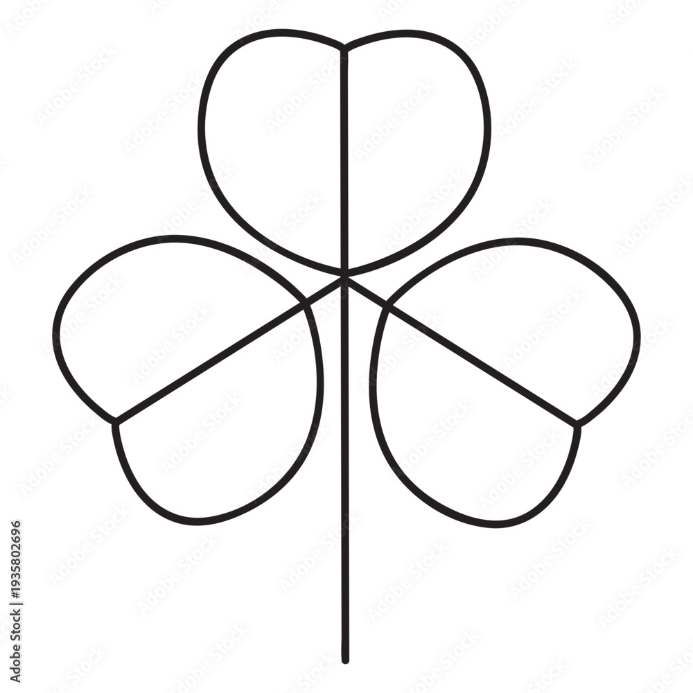 Naklejka premium Leaf geometric thin heart shaped three stroke