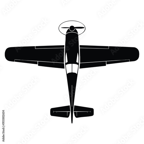 Isolated black silhouette of an airplane suitable for aviation symbol, aircraft  , travel transportation graphic and flight themed design