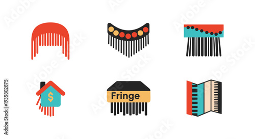 Fringe Line art vector set abstract dynamic style