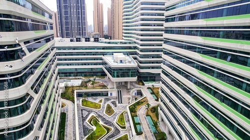 Konstfotografi Tongji Hospital Wuhan Aerial View - Modern Medical Campus Architecture