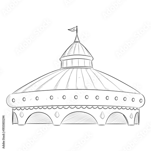 Drawing grand circus tent