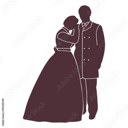 Old era couple silhouette