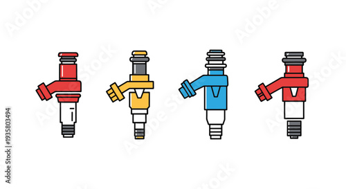 Fuel Injector Line dynamic abstract creative vector