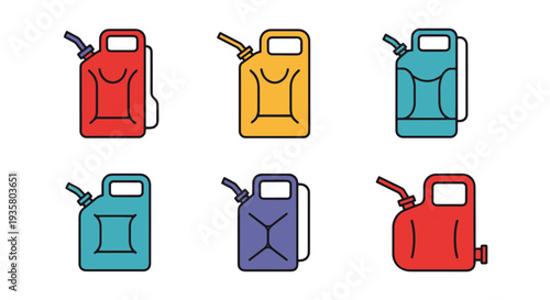 Fuel Tank Line art vector set abstract modern