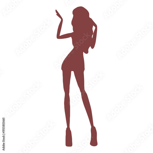 Skinny dancer pose silhouette
