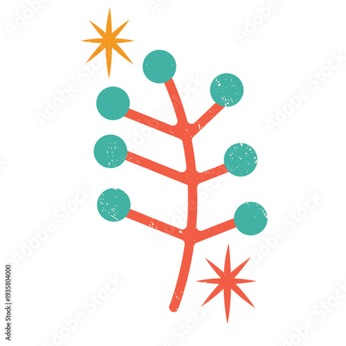 Christmas branch flat color