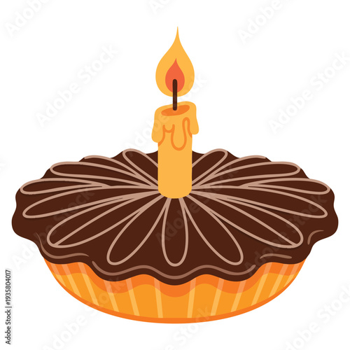 Isolated pie cake dessert vector illustration ideal for sweet bakery food packaging pastry menu design and confectionery themed artwork