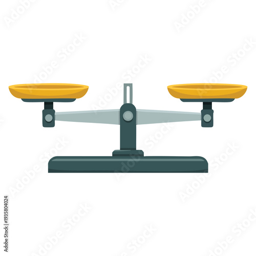 Isolated scale flat vector design on white background minimal justice balance themed illustration