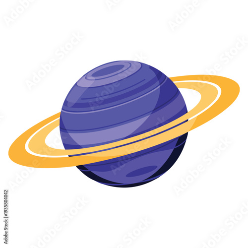 Isolated vector illustration of planet Uranus perfect for astronomy education solar system design space exploration poster and scientific themed visuals