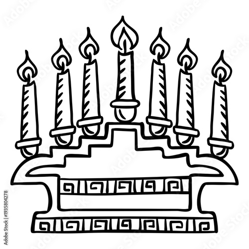 Kwanzaa candles hand drawn