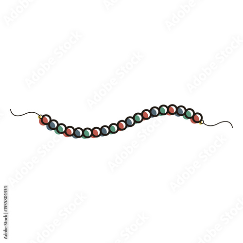 Kwanzaa symbols necklace color stroke