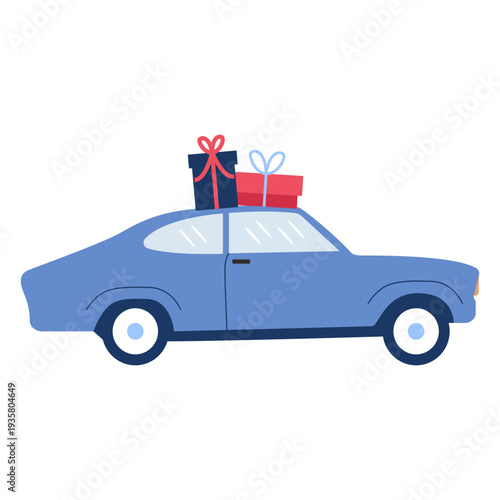 Winter car gifts flat