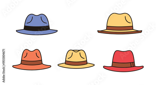 Panama Hat Line art vector minimal smooth style illustration