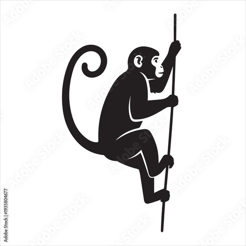Monkey Climbing Animal Icon