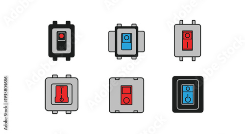 Fuse Switch Line art creative color composition illustration