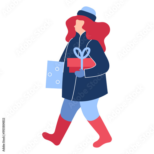 Winter woman gifts flat