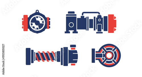Gas Compressor Line art vector modern smooth color