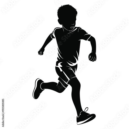 Kid in motion running and jumping energetic child expressing playfulness enthusiasm elementary school boy active lifestyle illustration