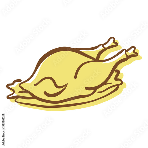 Hand drawn stroke turkey dinner