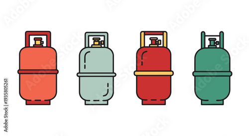 Gas Cylinder Line modern abstract art vector