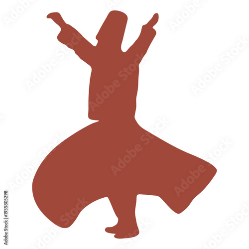 Profile dervish turkish dancer silhouette