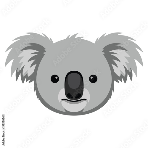 Koala icon in monochrome style isolated on white background realistic animals symbol stock vector illustration for wildlife nature or zoo themed design