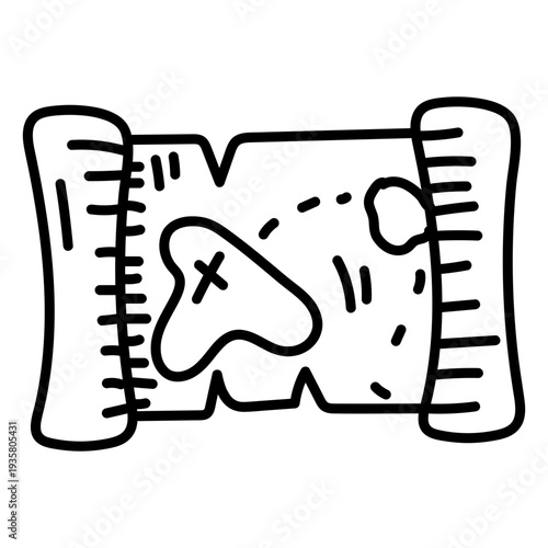 Treasure map illustration stroke