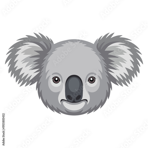 Koala monochrome style icon vector illustration isolated on white background ideal for realistic animals symbol stock nature or safari related artwork