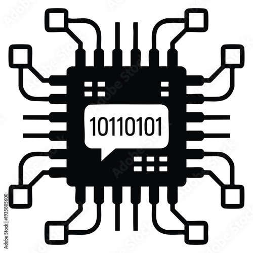 Language Model glyph mini illustration icon in vector EPS format suitable for modern concept print UI UX kit web and app development