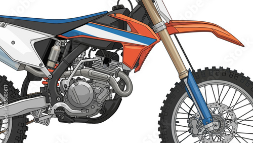 Orange Dirt Bike Closeup.