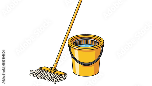 Mop and Bucket Cleaning.