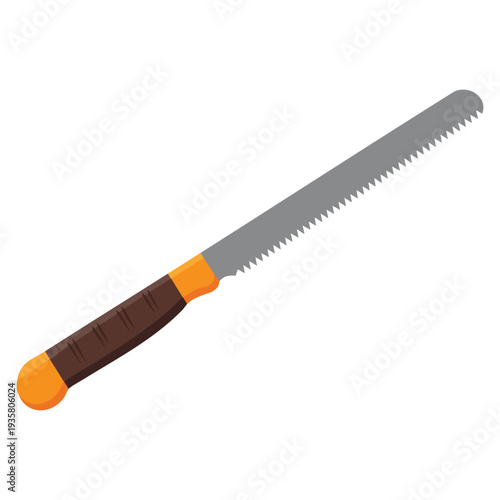 Long hand saw icon cartoon vector representing farm equipment and plant tool agricultural concept illustration