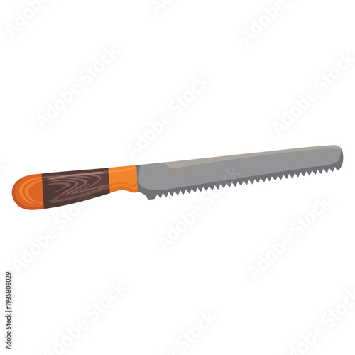 Long hand saw cartoon vector symbolizing farm equipment and plant tool agricultural theme