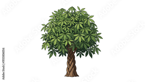 Green Tree with Leaves.