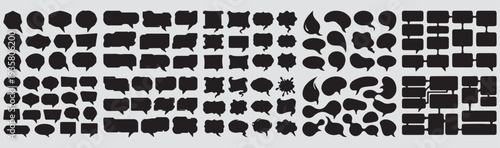 This image is a collection of various speech bubble icons, commonly used for chat illustrations, message symbols, or text bubble logos in graphic design. speech bubble comic