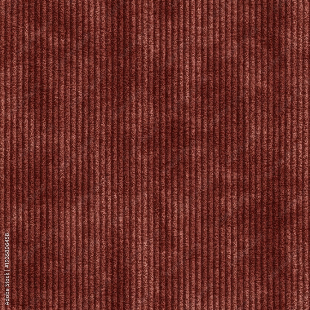 Fototapeta premium Burgundy corduroy texture close-up, vertical ribbed pattern, soft fabric surface