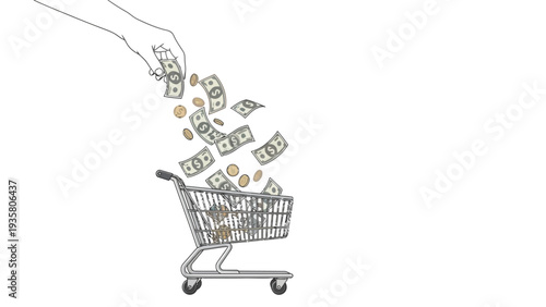 Shopping Cart Full Dollars.