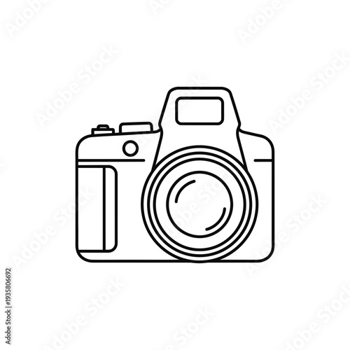 Professional DSLR Camera Outline Icon for Photography, Media, and Digital Content Creation
