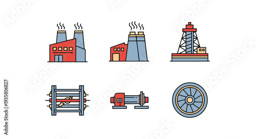 Geothermal Plant creative modern abstract illustration