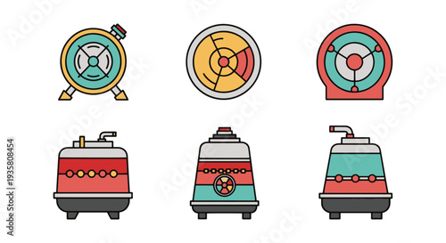 Reactor Vessel Line modern bright color illustration