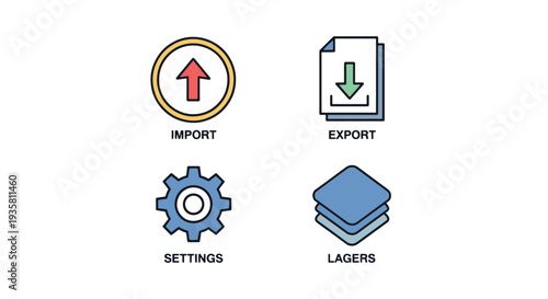 Import Line art soft tone color illustration