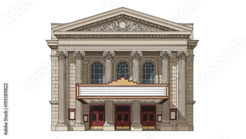 Theatre Building Facade Exterior.