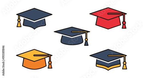 Graduation Cap Line art vector minimal abstract clean illustration