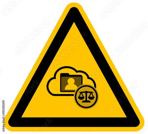 Advertencia de protección de datos personales y privacidad legal en la nube vector de justicia