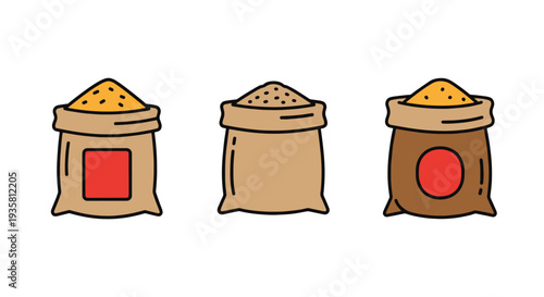 Grain sack Line art vector creative abstract design illustration