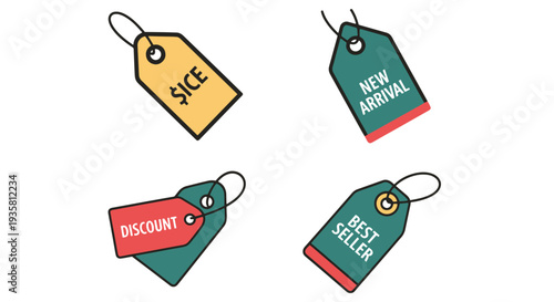 Product Tag Line art abstract clean color vector