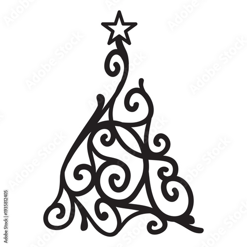 Fir star curl lace swirl flat