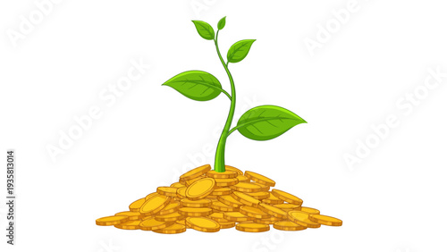 Plant Growing from Coins.