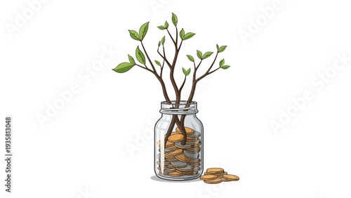 Seedlings in Glass Jar.