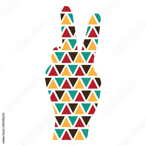 Colorful peace hand sign icon